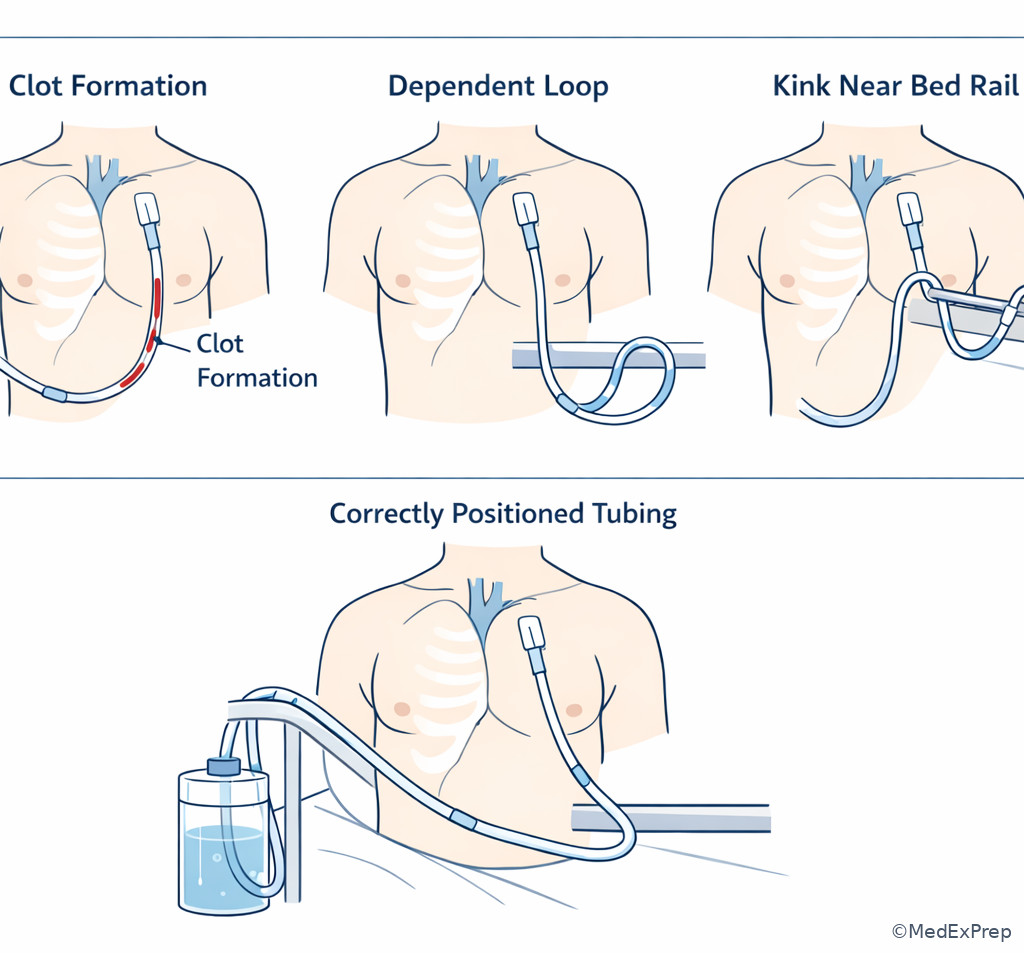 Assessment of chest tube tubing obstruction after CABG