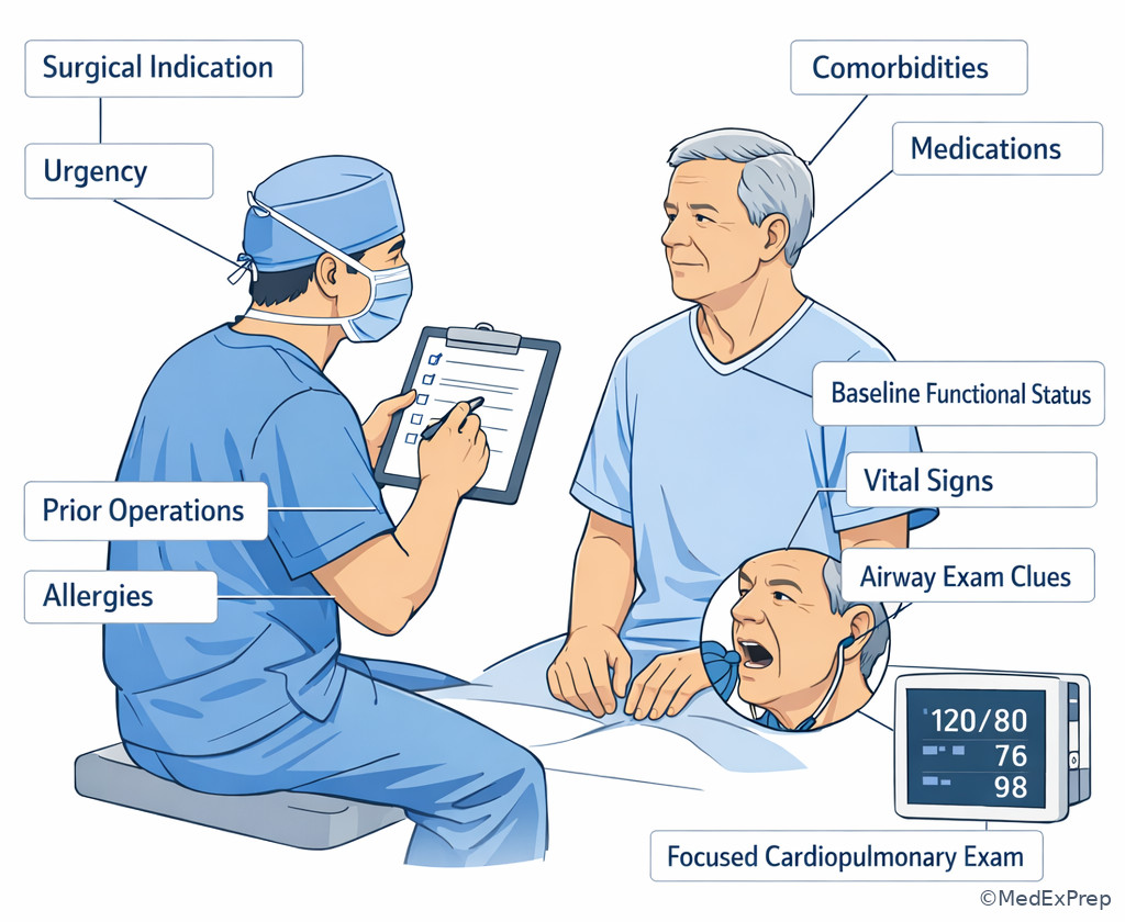 Preoperative evaluation clinic scene