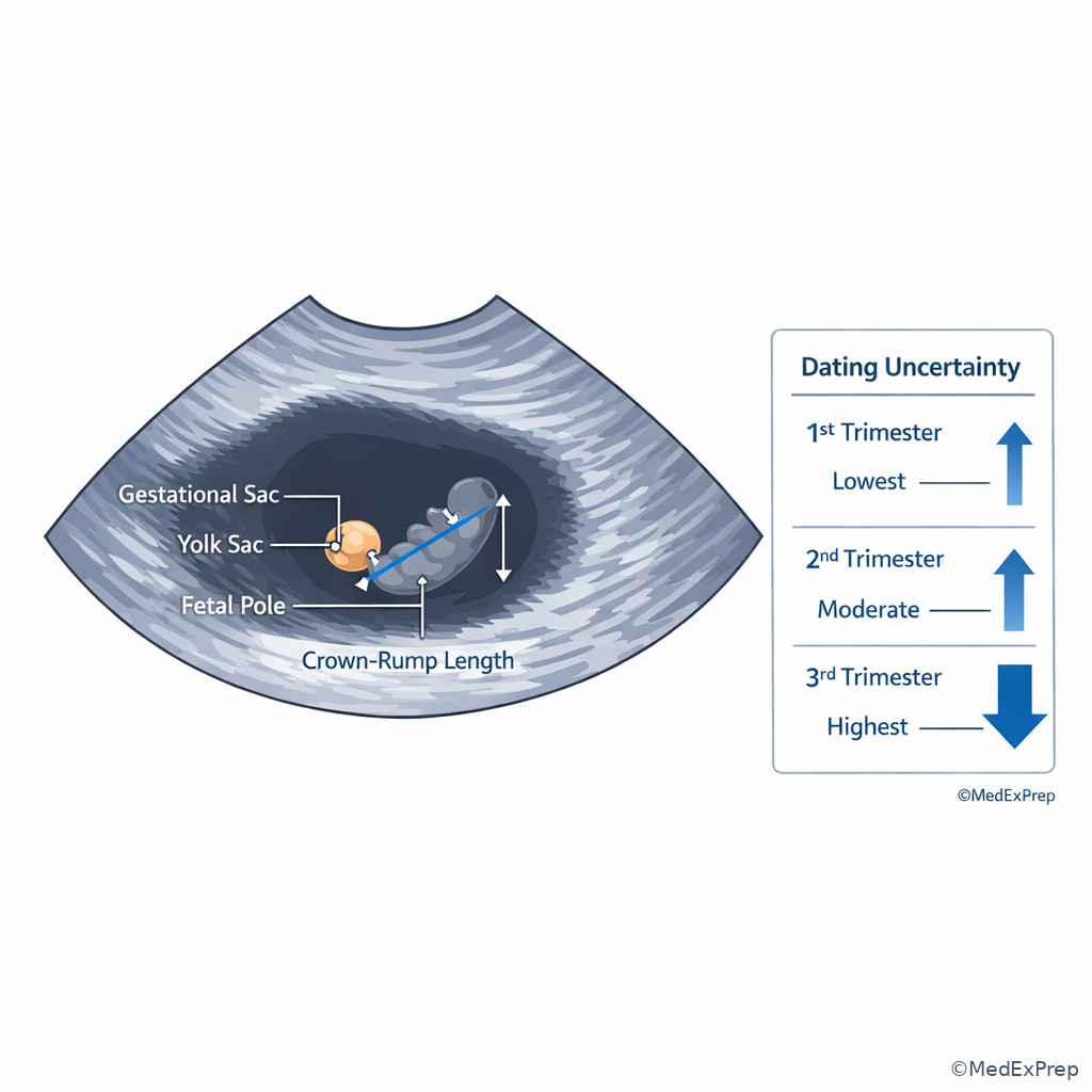 Dating ultrasound landmarks across early pregnancy