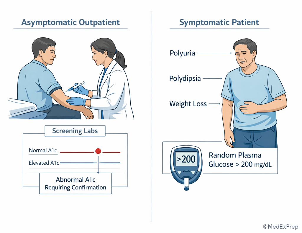 Asymptomatic versus symptomatic diagnostic comparison