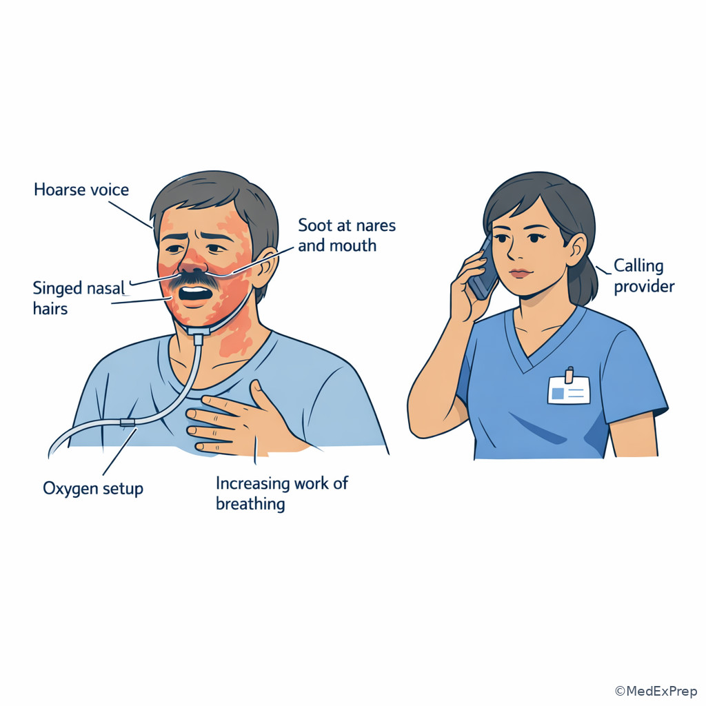 Airway warning signs in facial burn patient