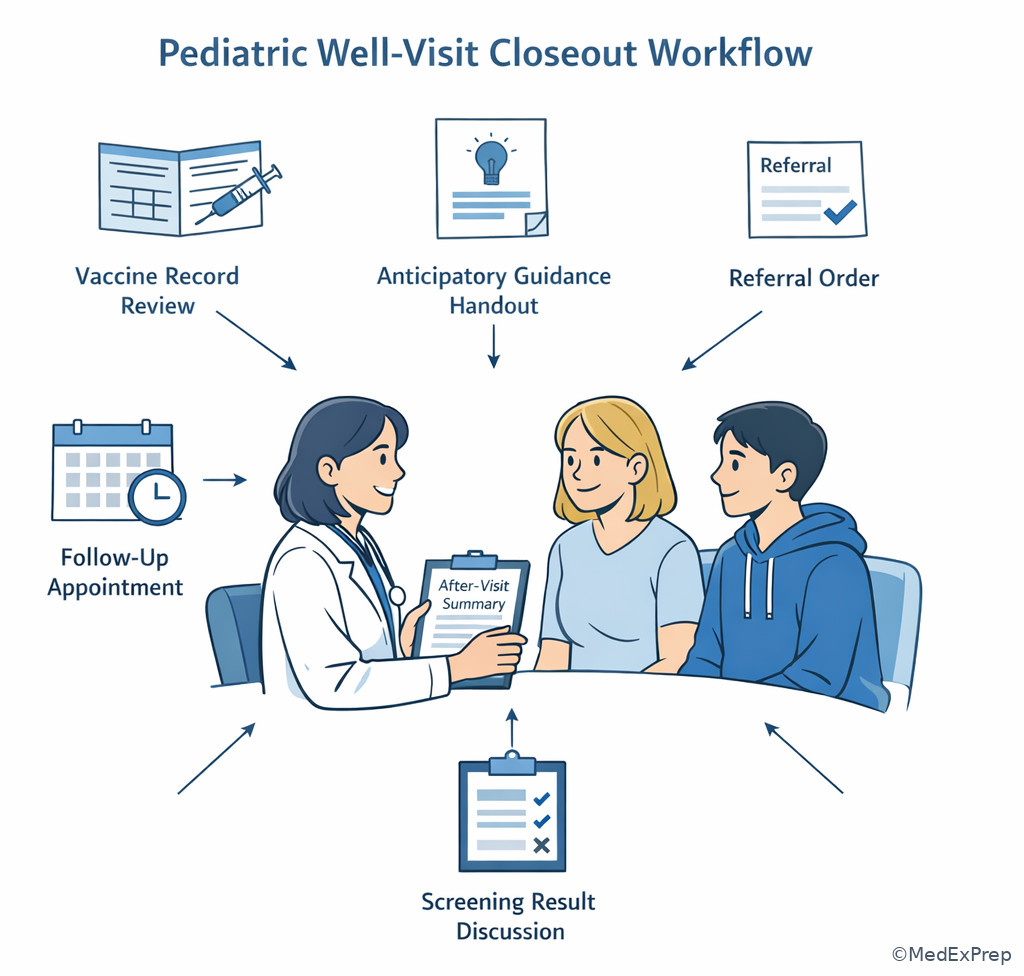 Fig 6. Well-visit closeout and follow-up planning