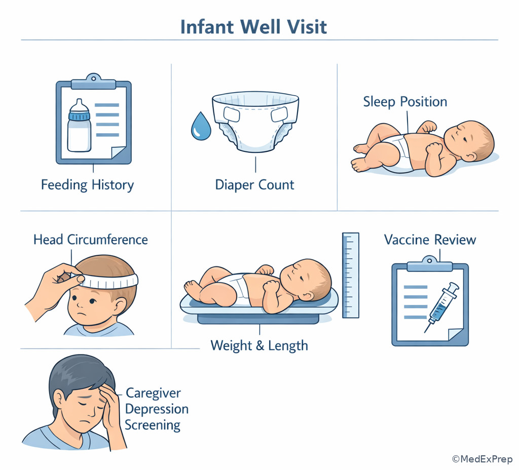 Infant well-visit assessment sequence
