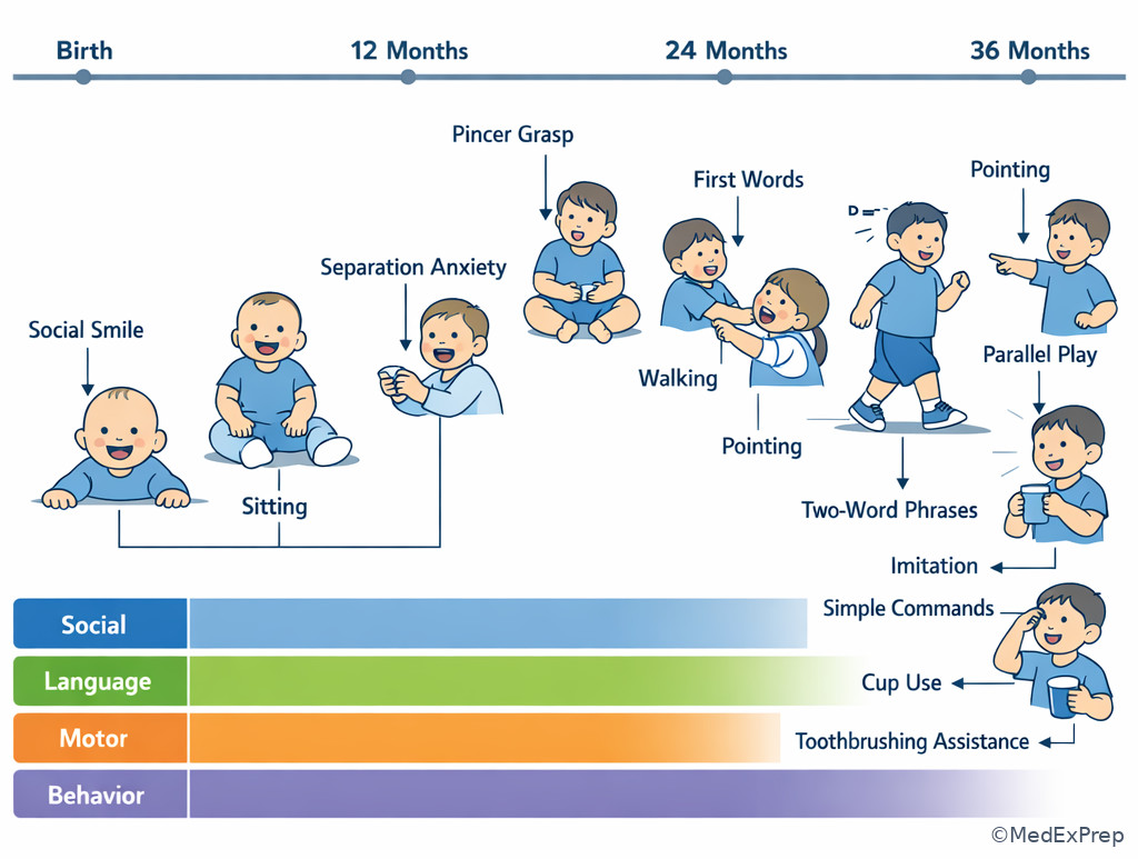 Fig 4. Infant and toddler milestone timeline relevant to dentistry