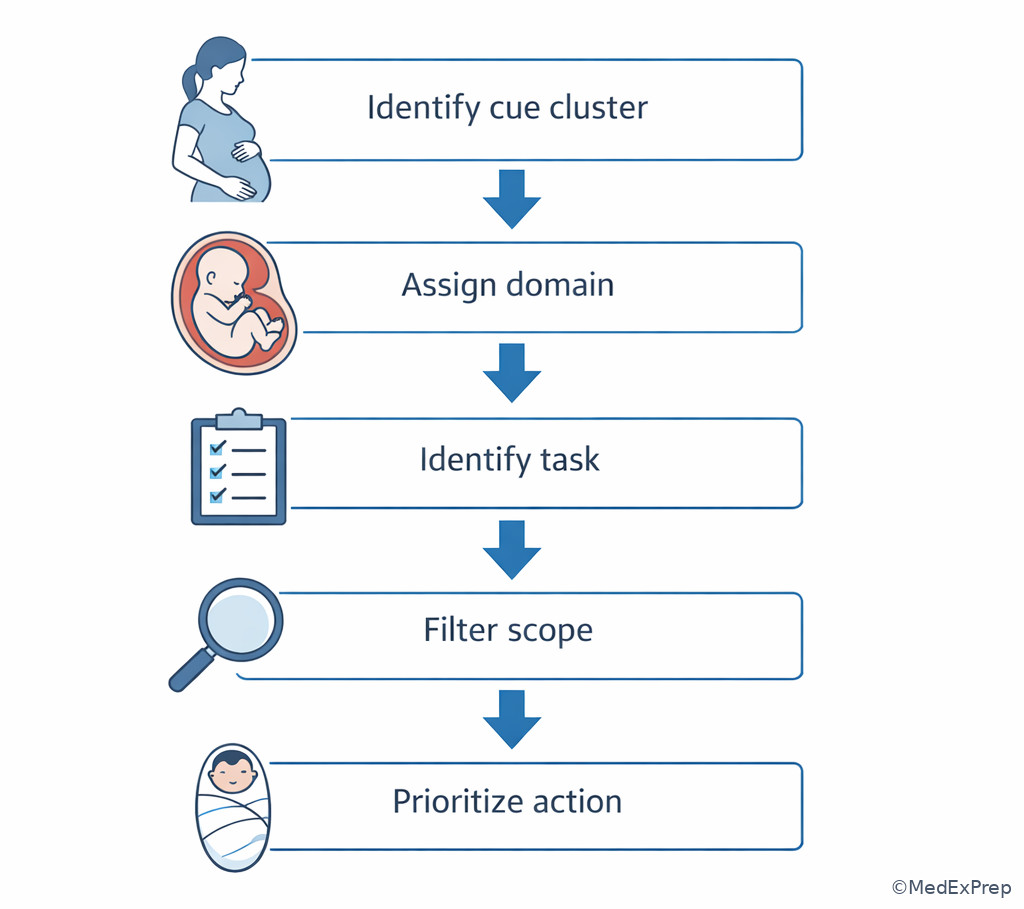 RN decision sequence in obstetric care questions