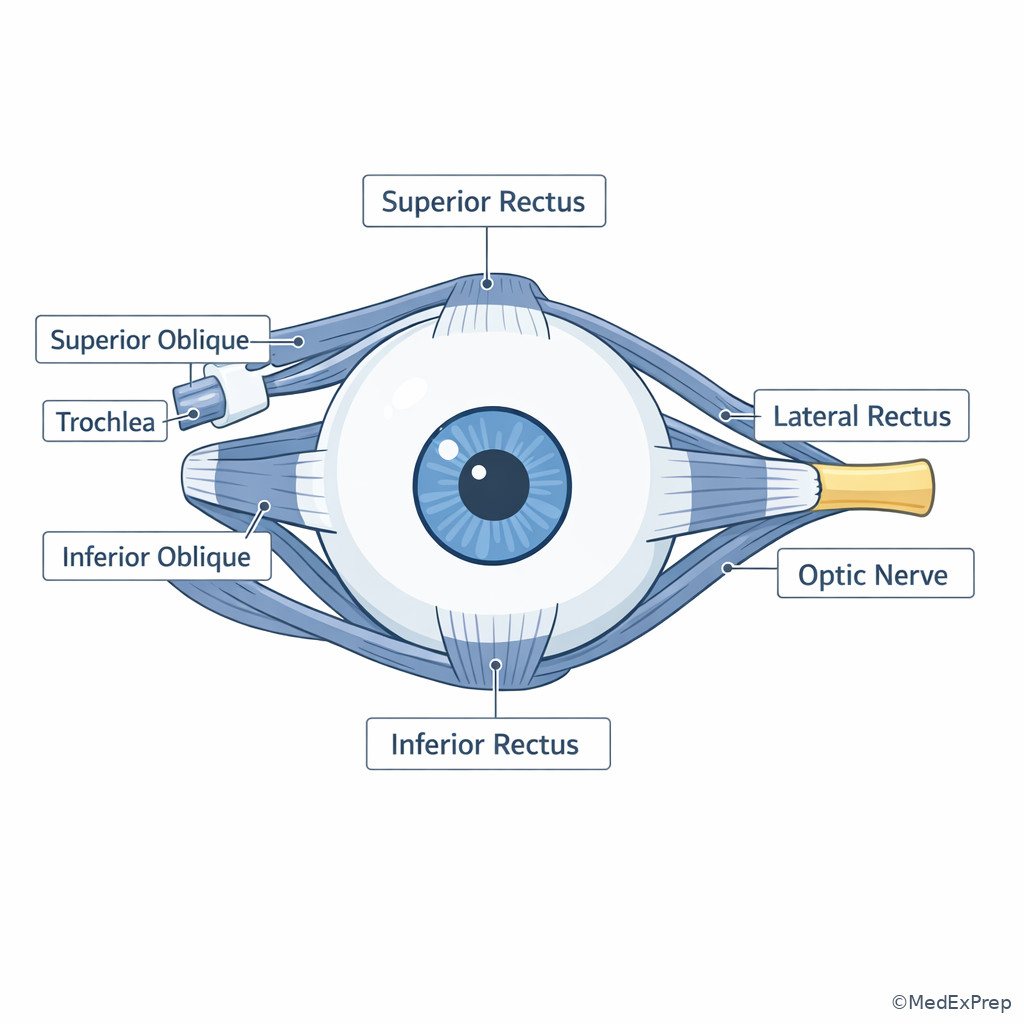 Extraocular muscle insertions overview