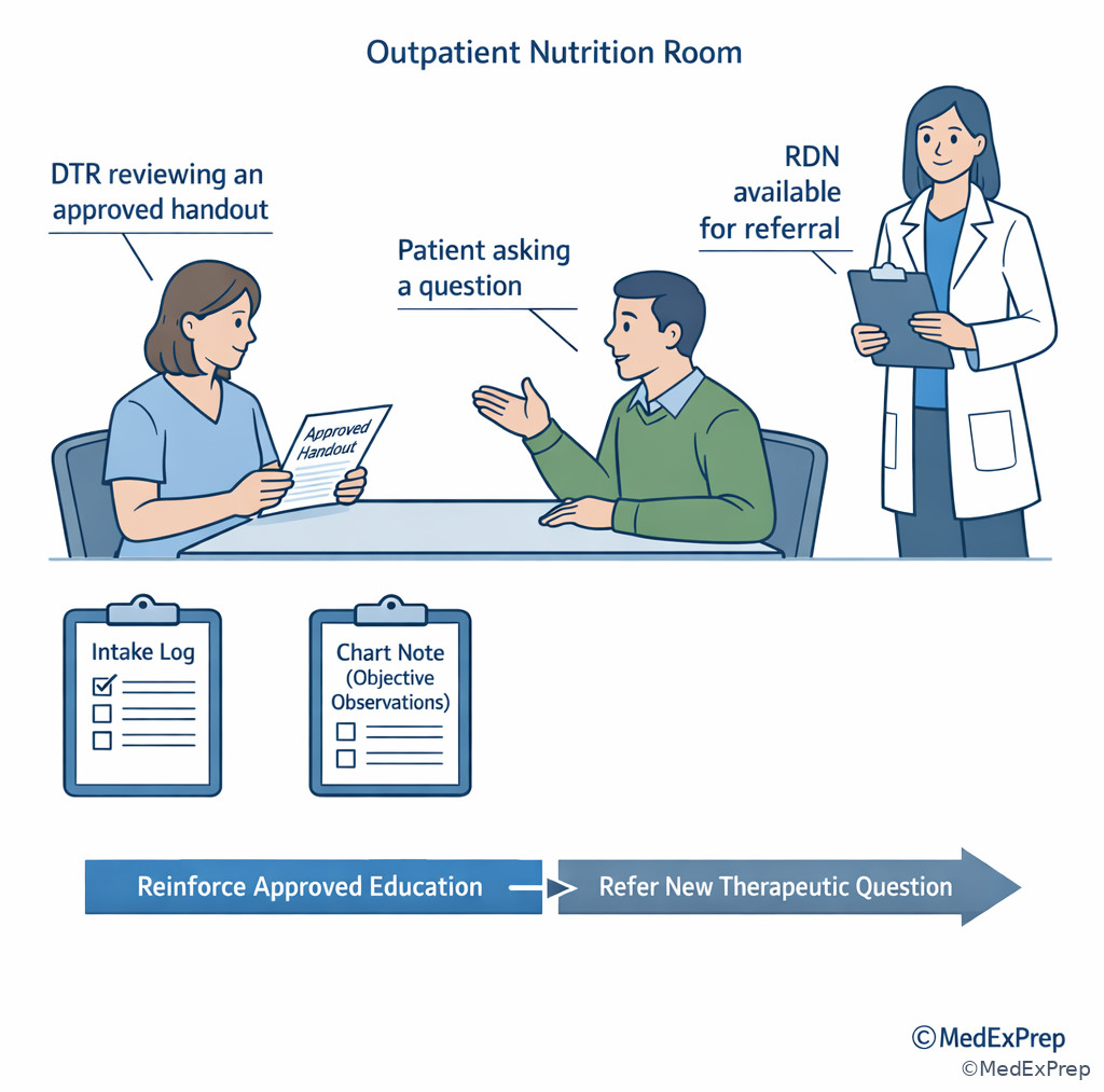 Role-boundary workflow in outpatient nutrition support