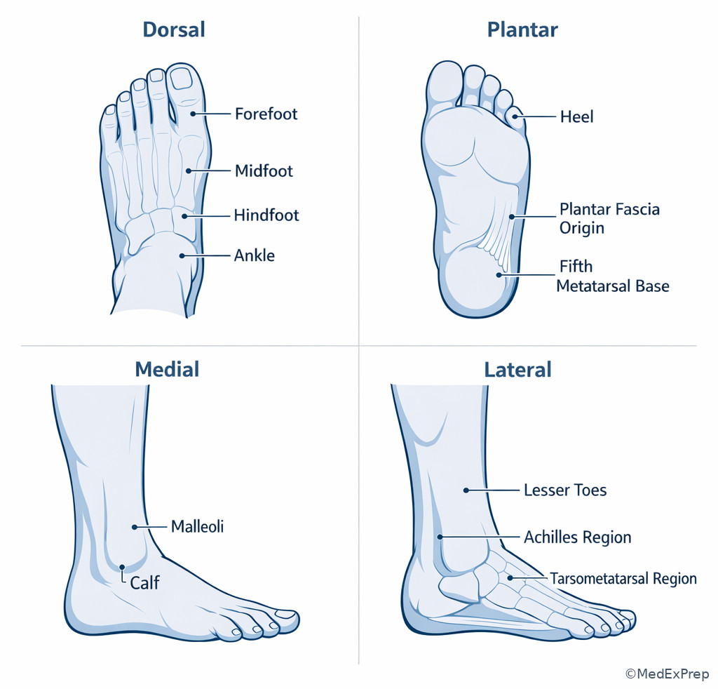 Fig 2. Labeled foot and ankle symptom localization map