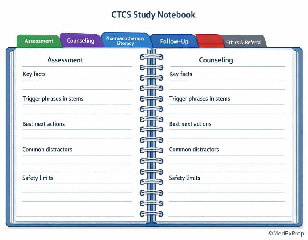 Structured note-taking template for CTCS domain-based study