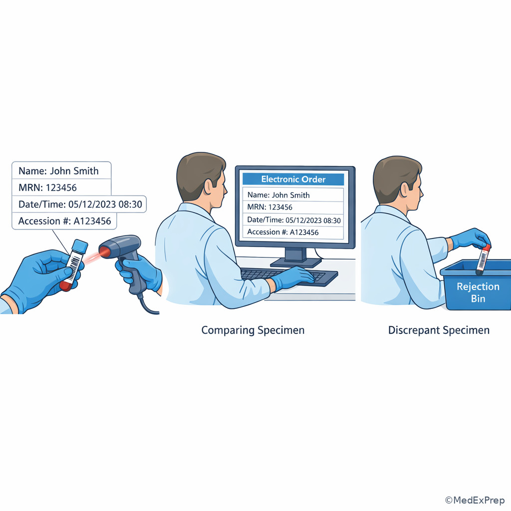 Fig 6. Accession barcode and requisition match check