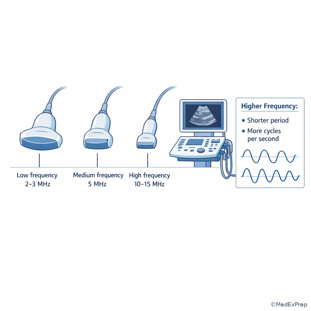 Fig 6. Transducer set with low- and high-frequency labels