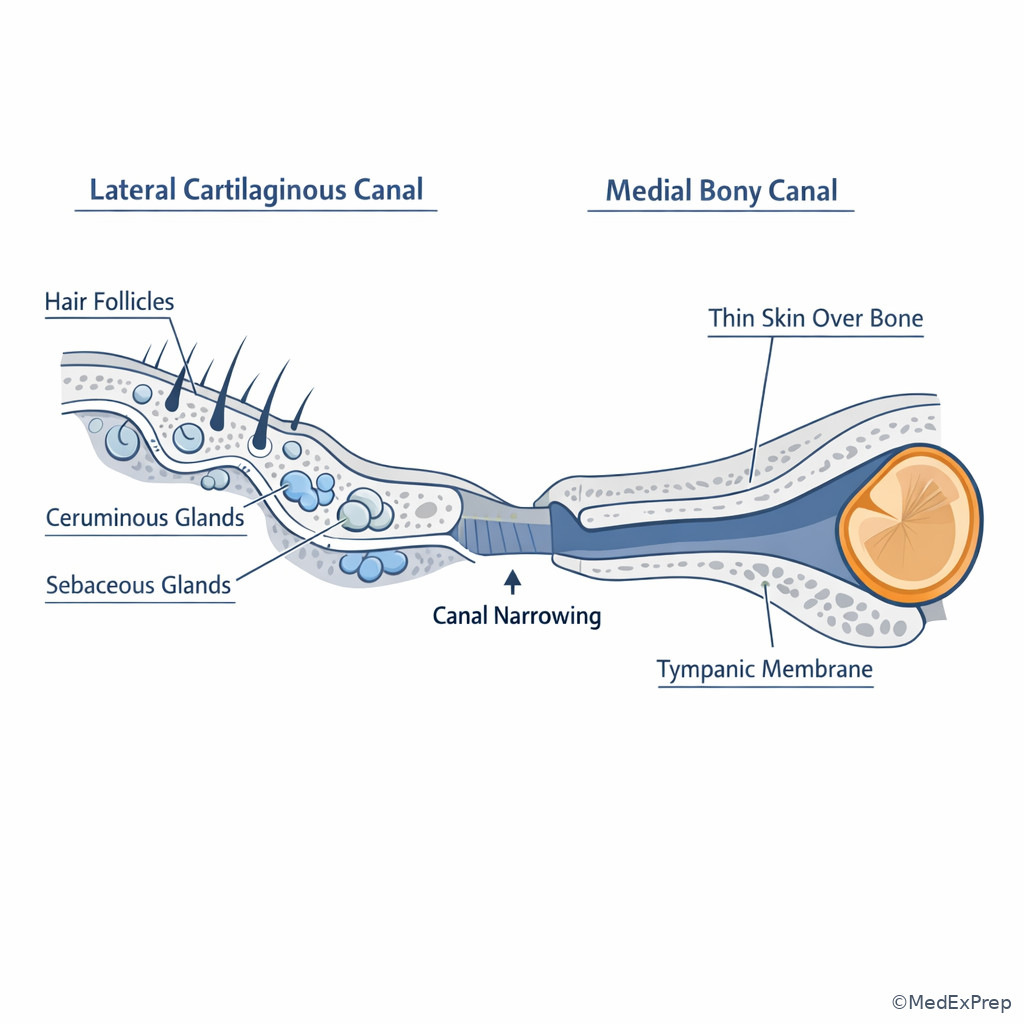 Fig 3. Cartilaginous versus bony ear canal