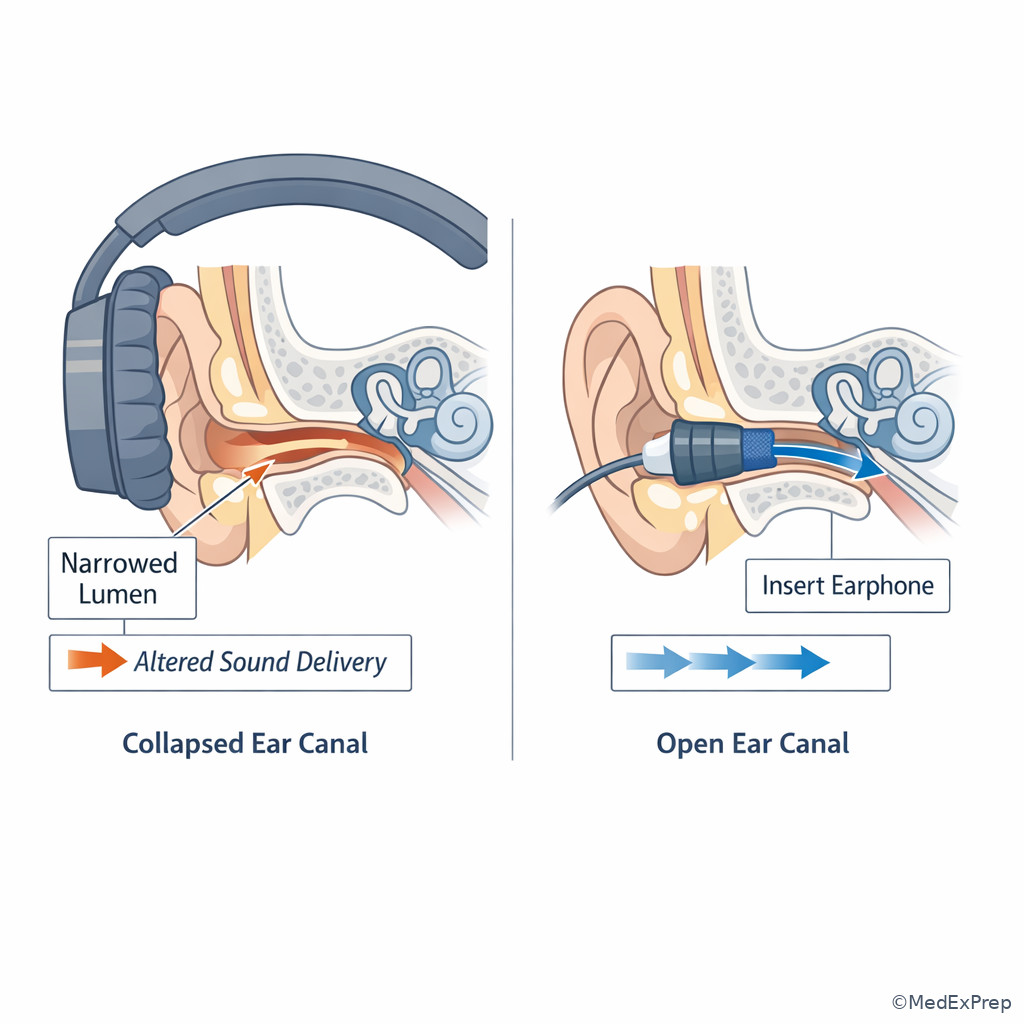 Canal collapse under supra-aural headphone pressure