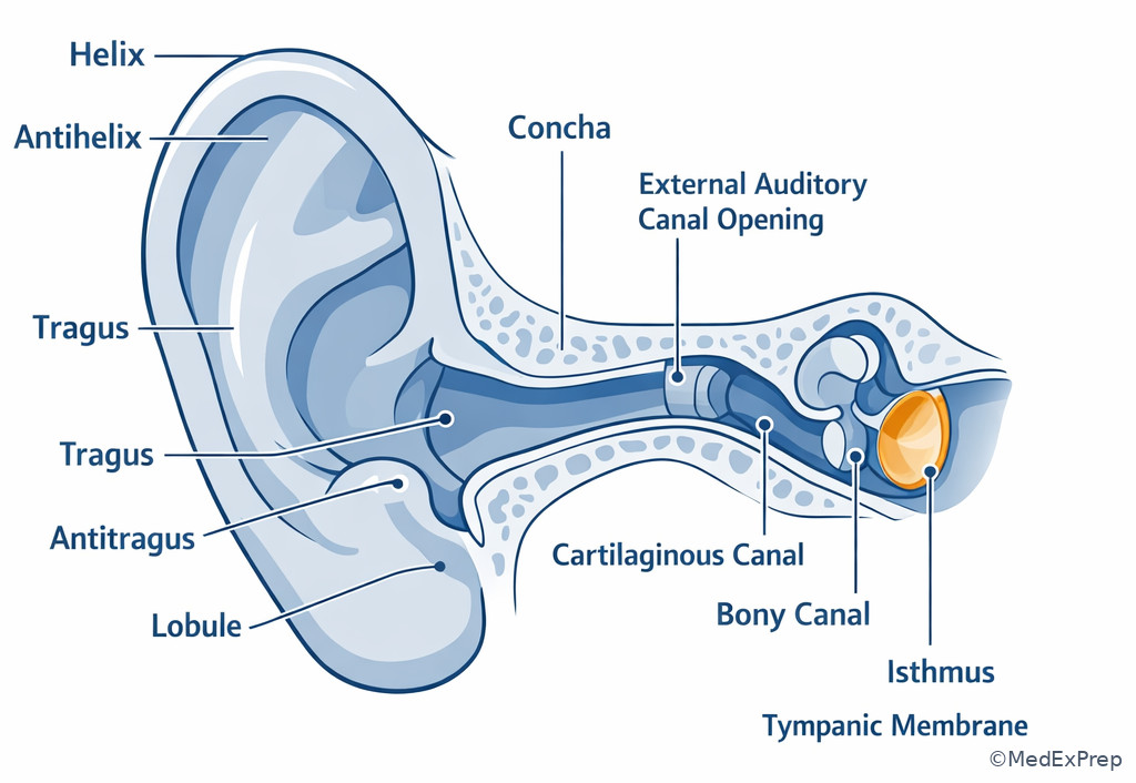 Fig 1. Labeled external ear anatomy