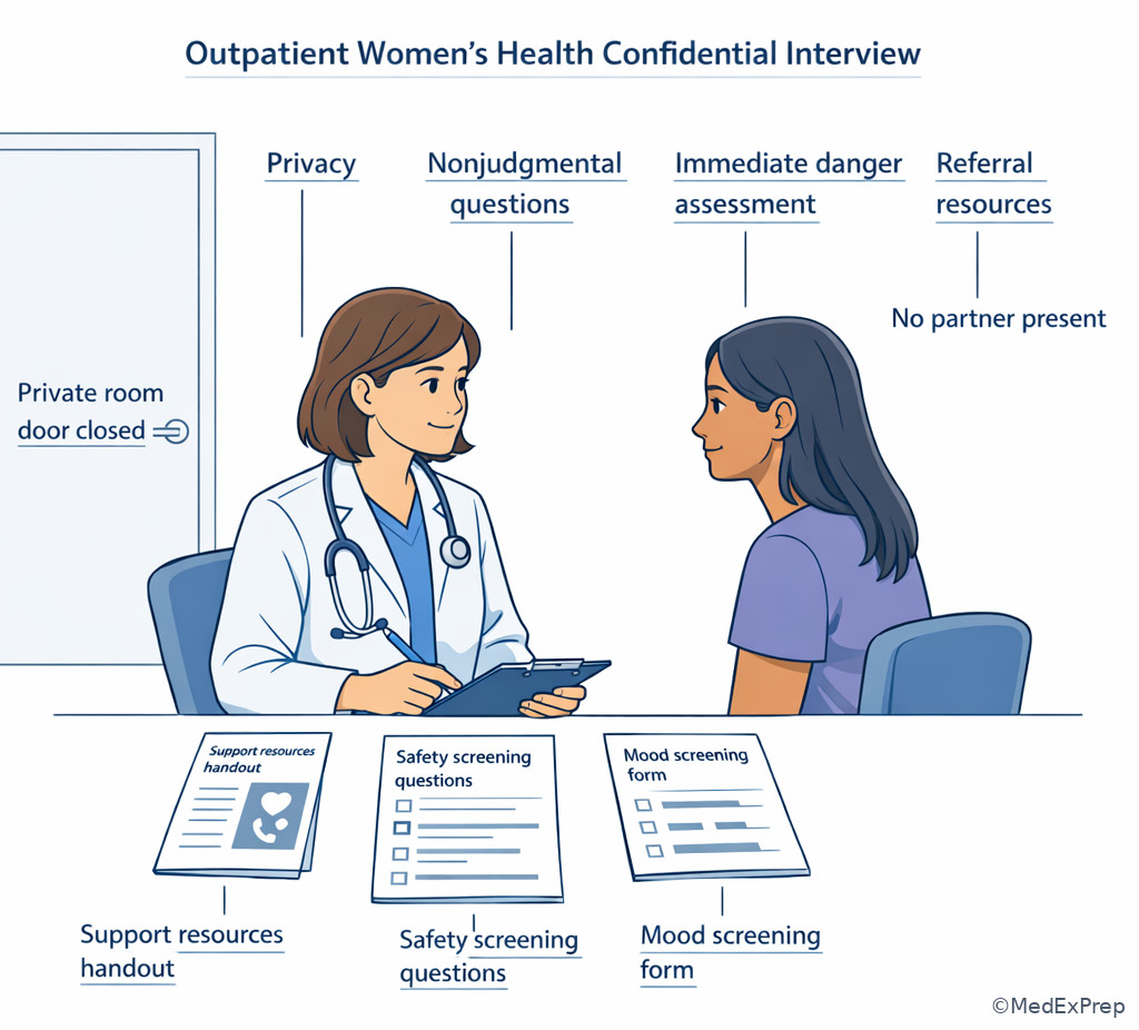 Fig 6. Confidential safety screening in the office