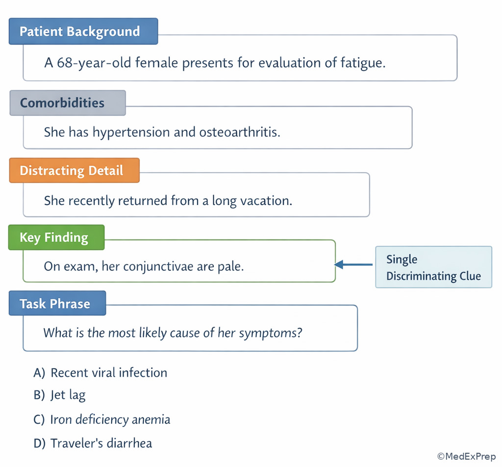 Fig 6. Timed board-style question anatomy