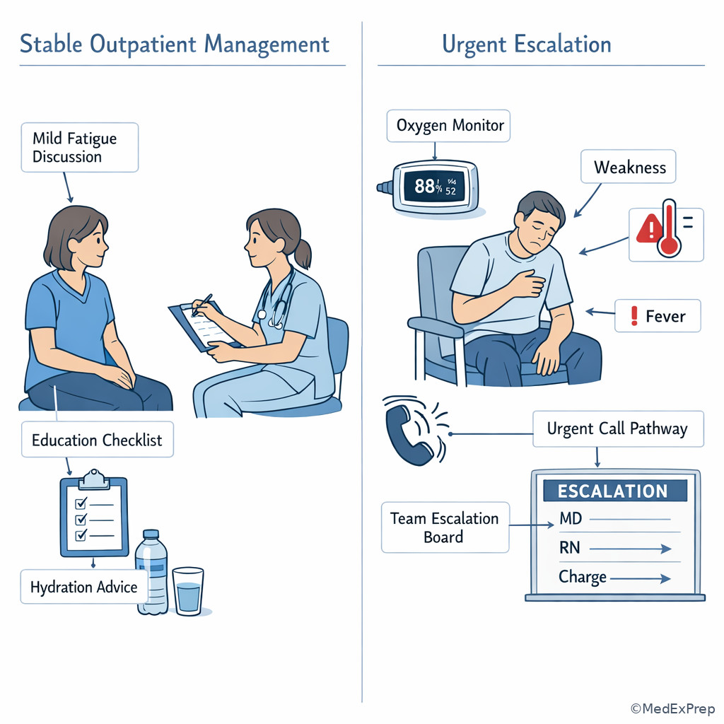 Fig 6. Oncology red-flag escalation versus routine symptom visit