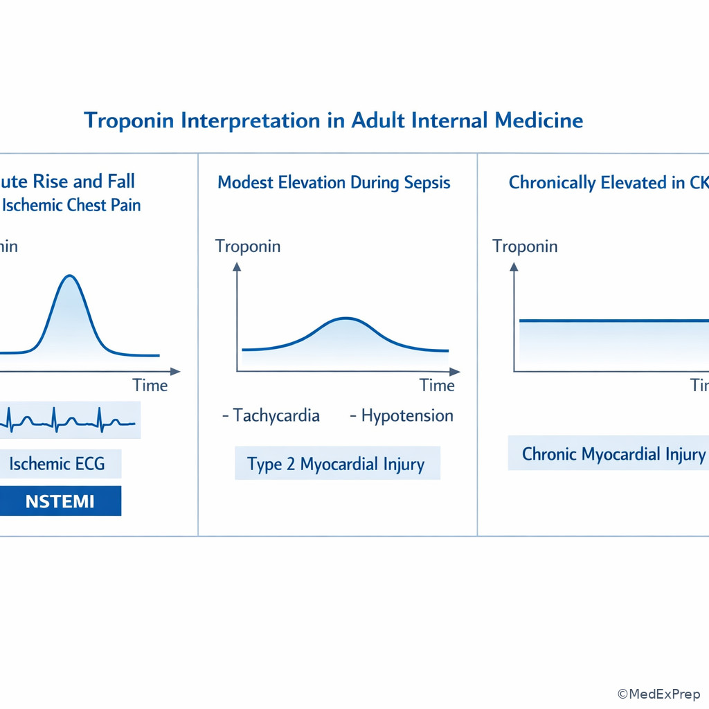 Troponin trend and clinical context panel