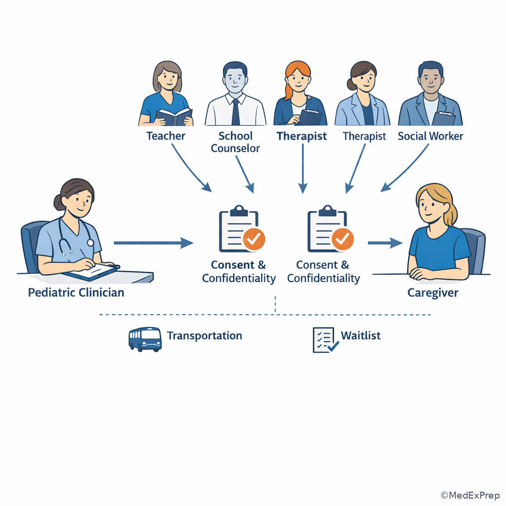 School and family coordination pathway illustration
