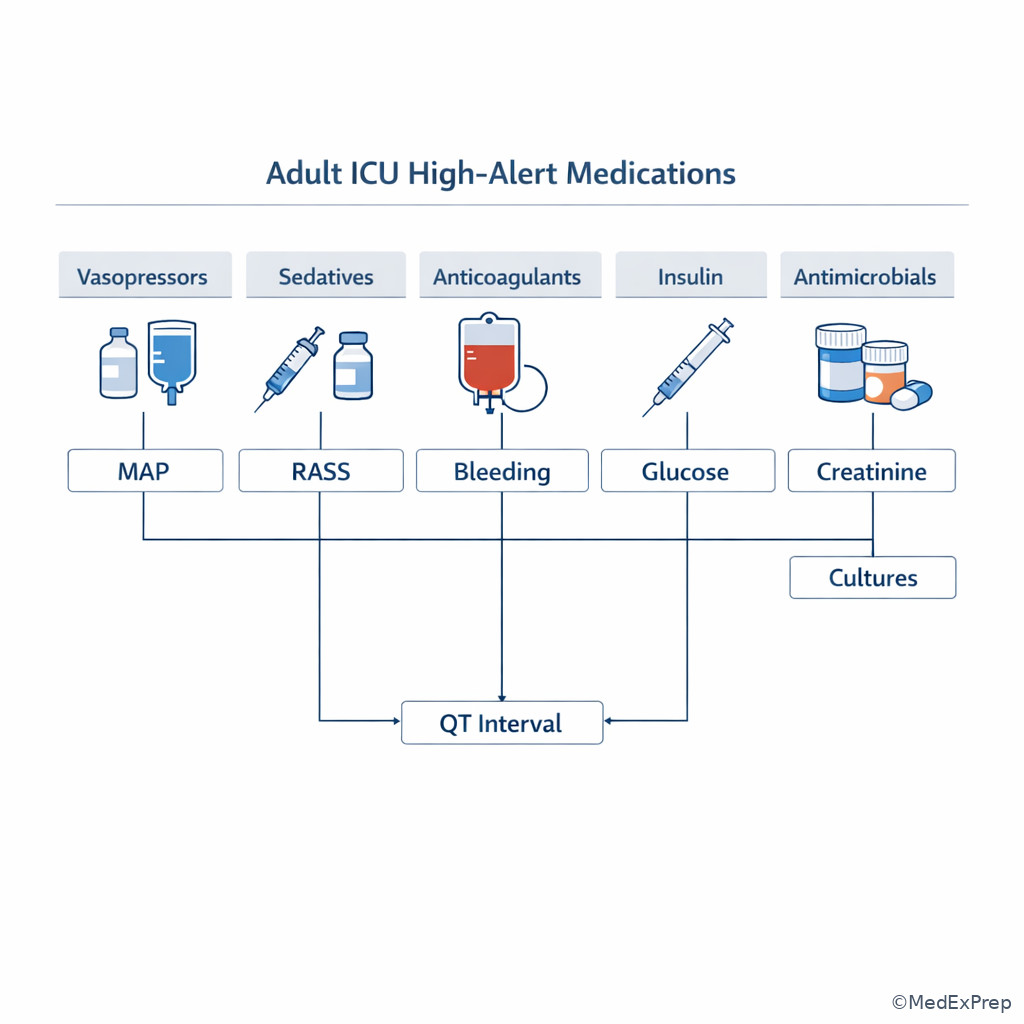 Adult ICU high-alert medication dashboard