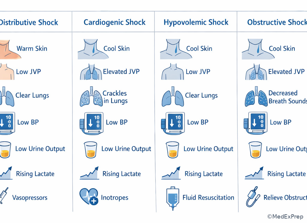 Fig 3. Bedside comparison of shock perfusion patterns