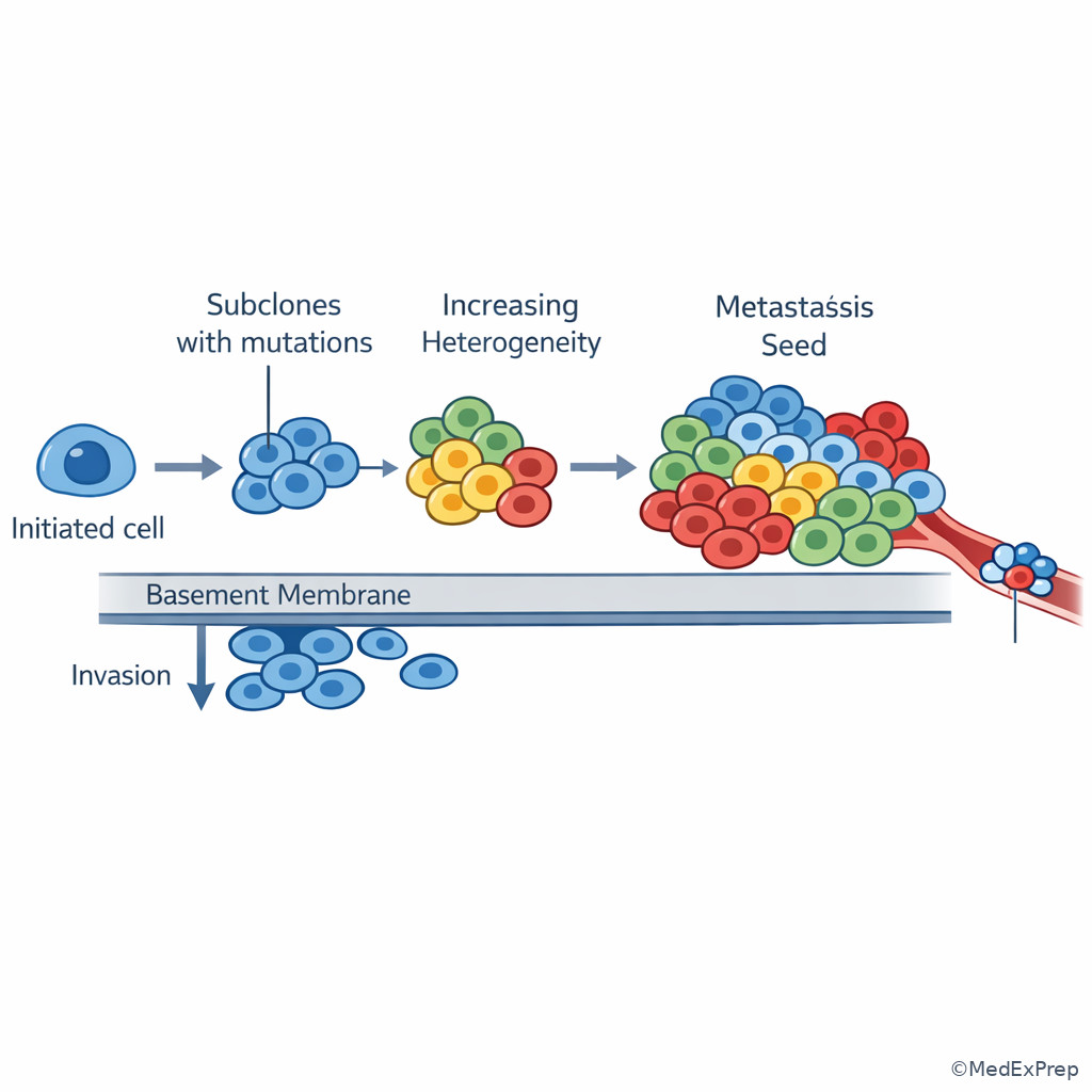Fig 6. Clonal evolution toward progression