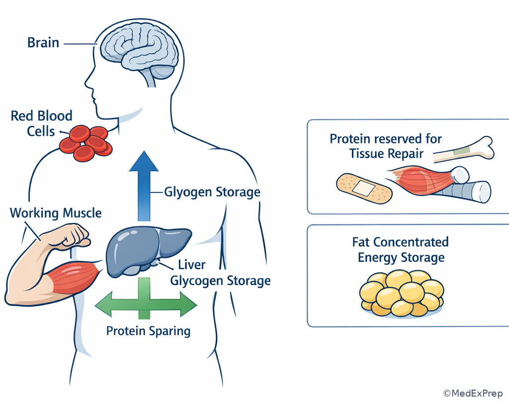 Fig 3. Major physiologic roles of carbohydrate in the body
