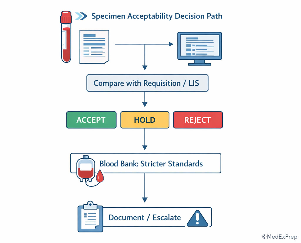 Specimen acceptability decision infographic