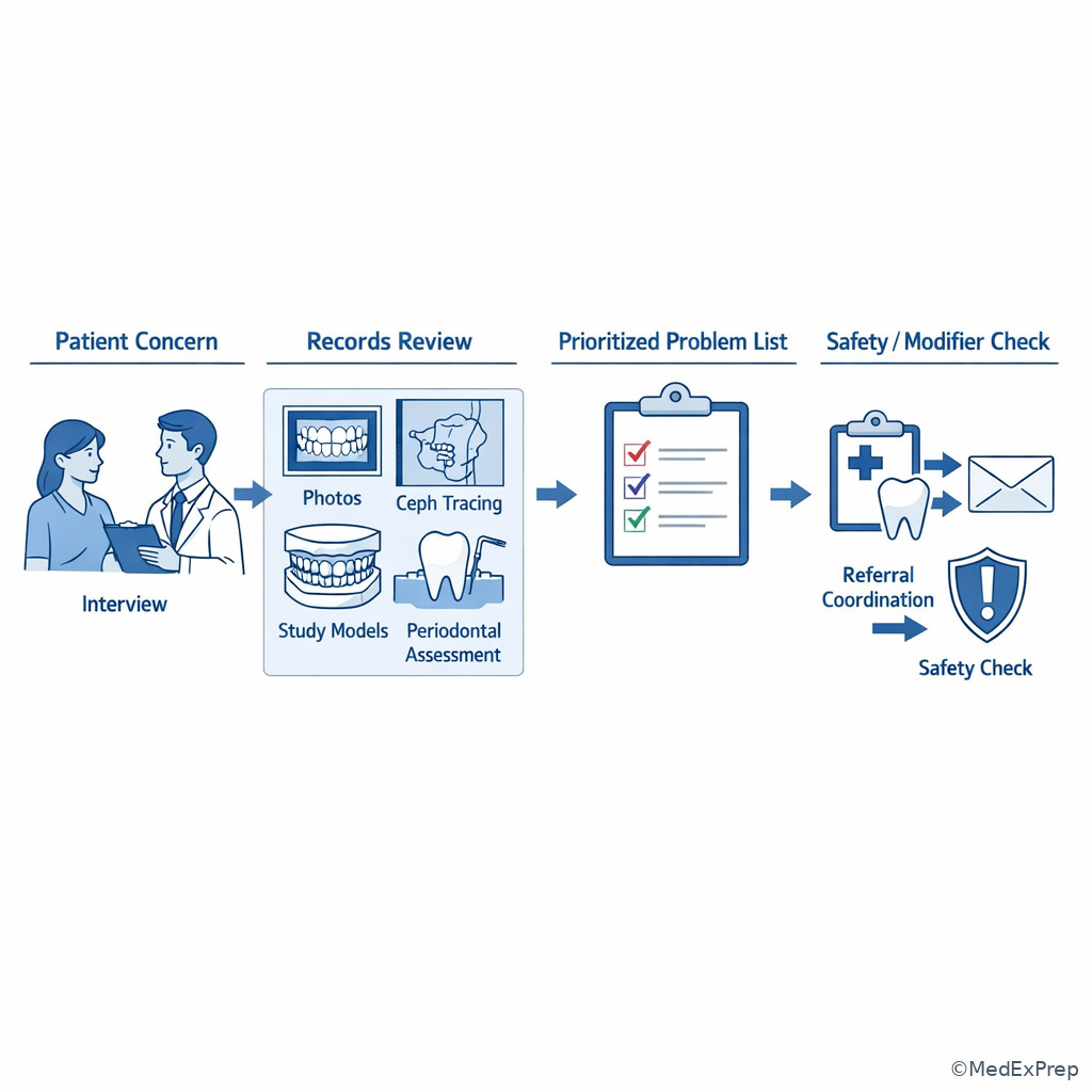 Orthodontic decision workflow infographic