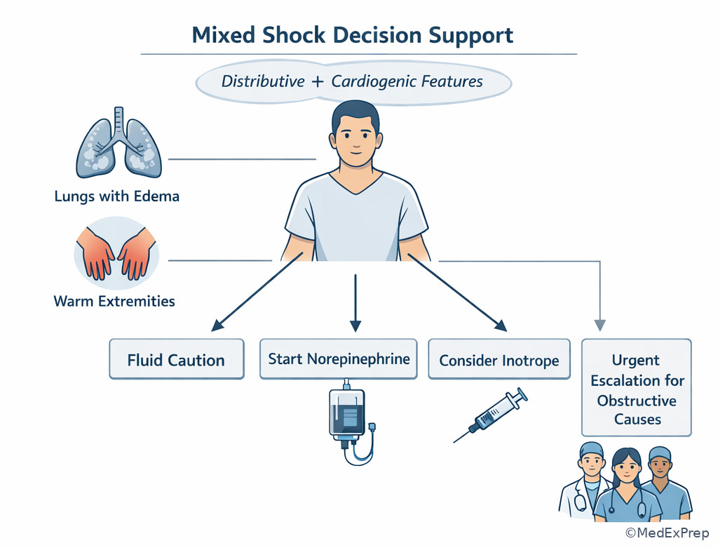 Mixed shock decision support in the ICU