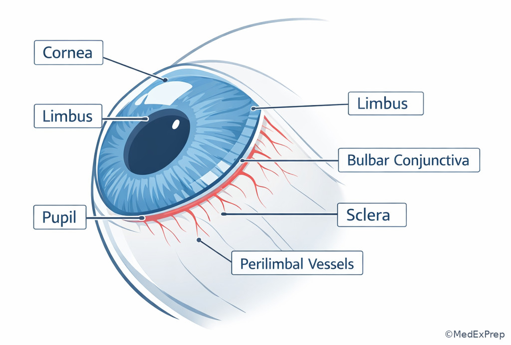 Cornea-limbus-sclera surface anatomy