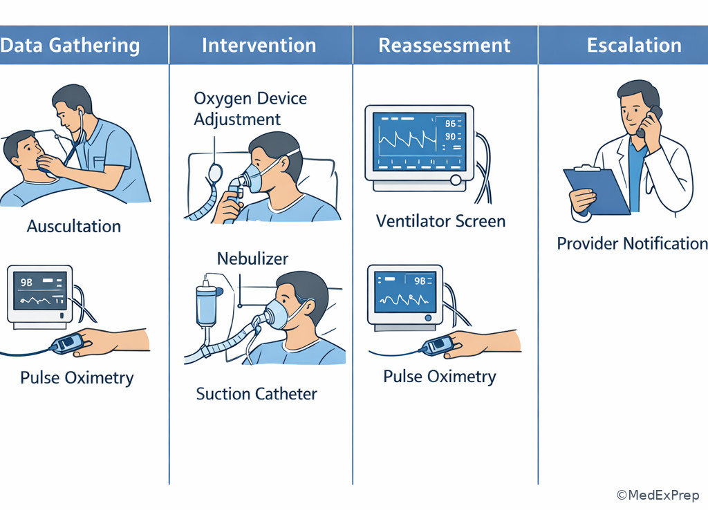 Labeled comparison of scenario phases and bedside RT tasks