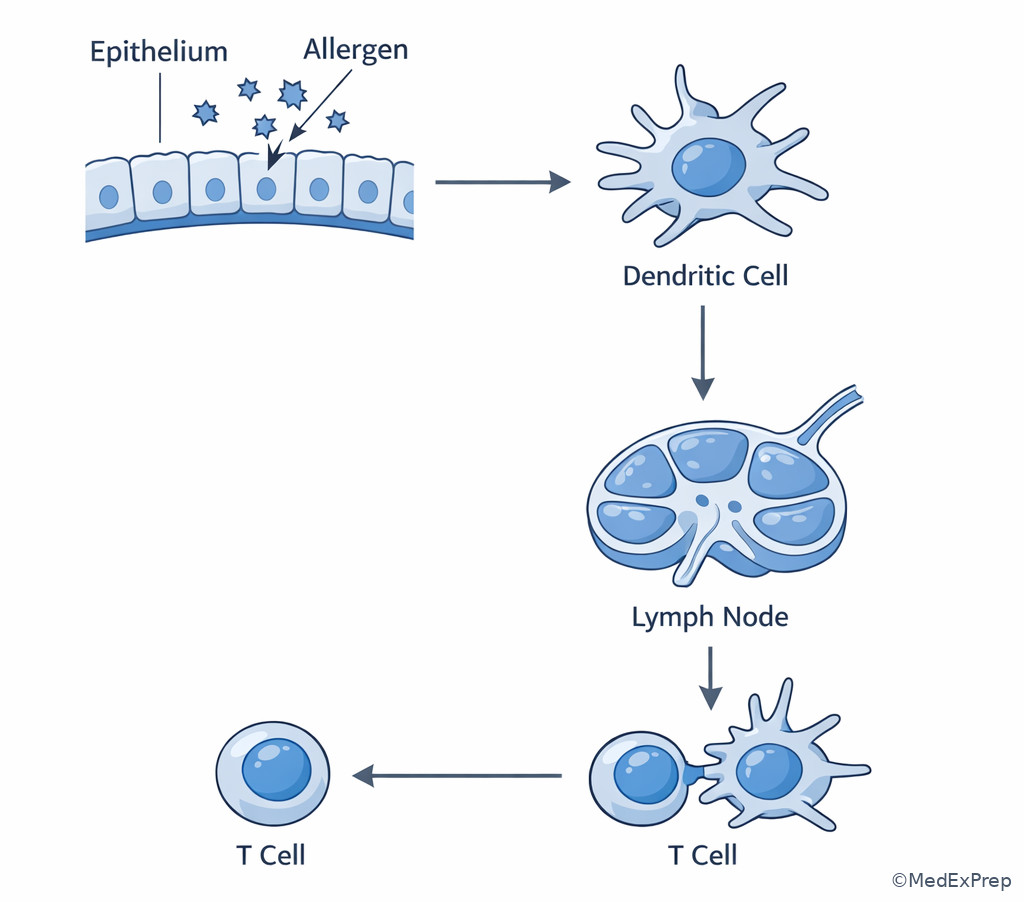 Allergen capture at epithelial surface