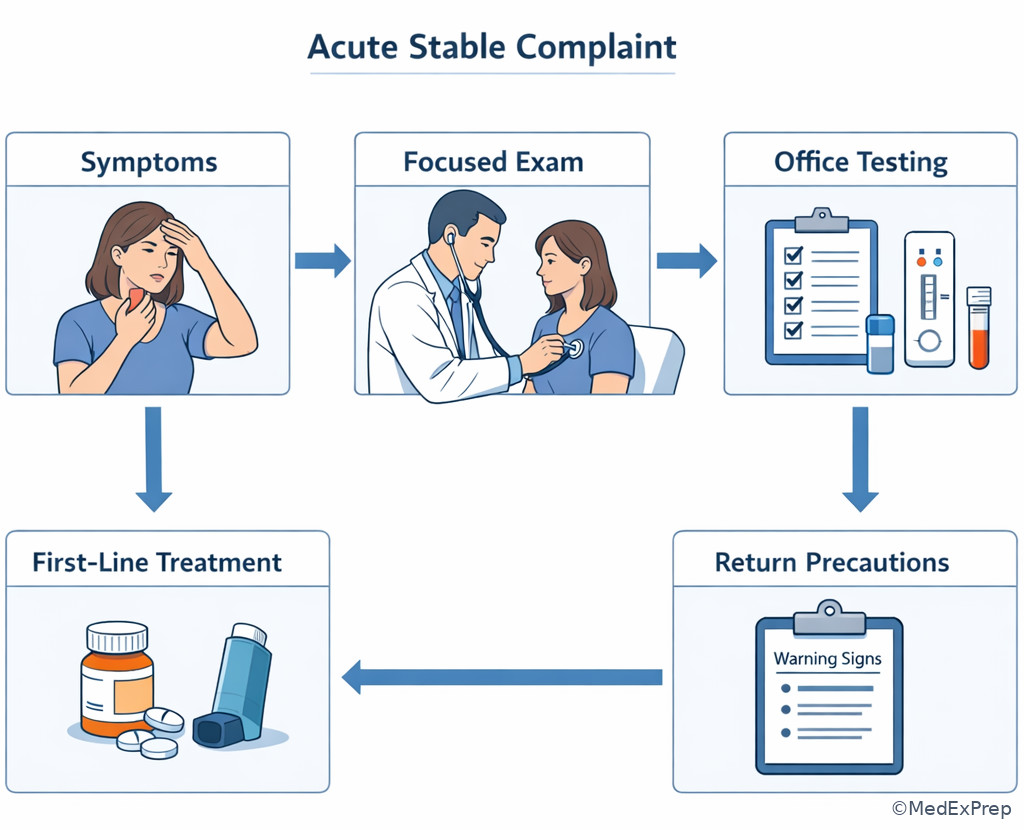 Acute stable complaint workup board