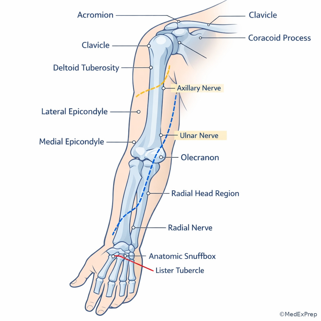 Fig 2. Palpable upper-extremity surgical landmarks