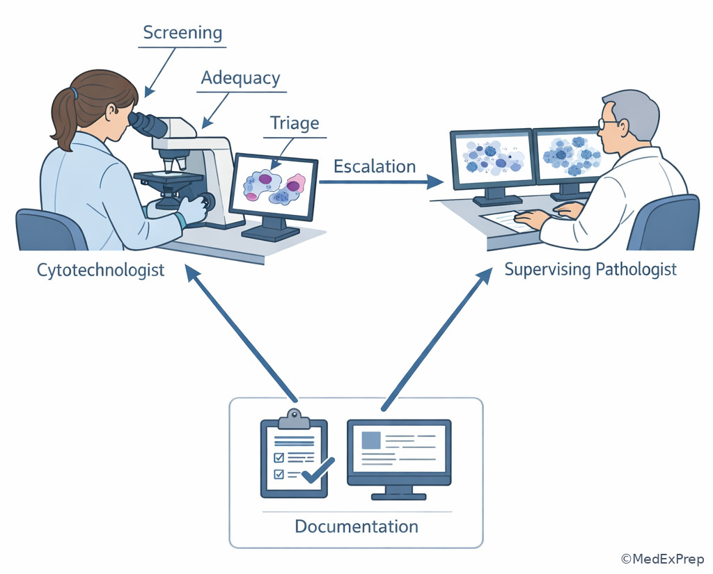 Role boundary handoff in the cytology laboratory