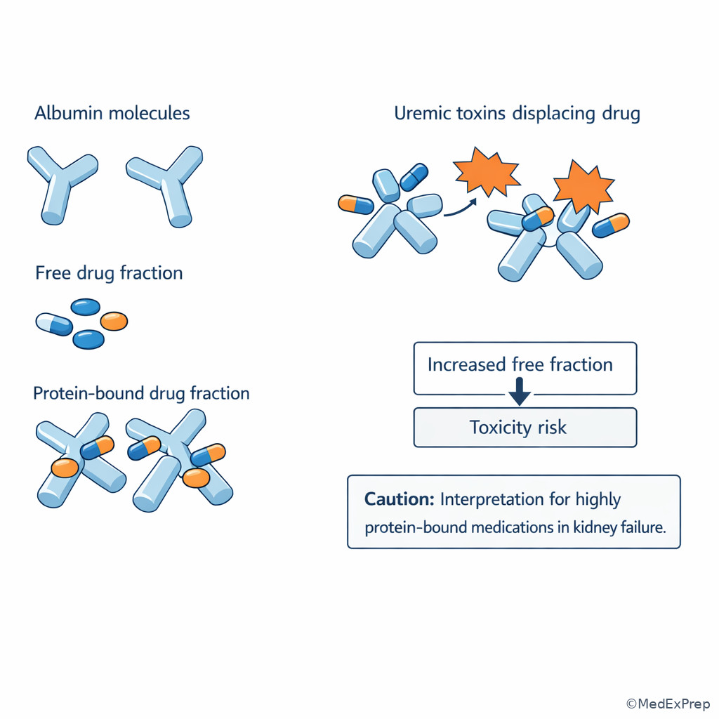 Fig 5. Uremia and protein binding concept image