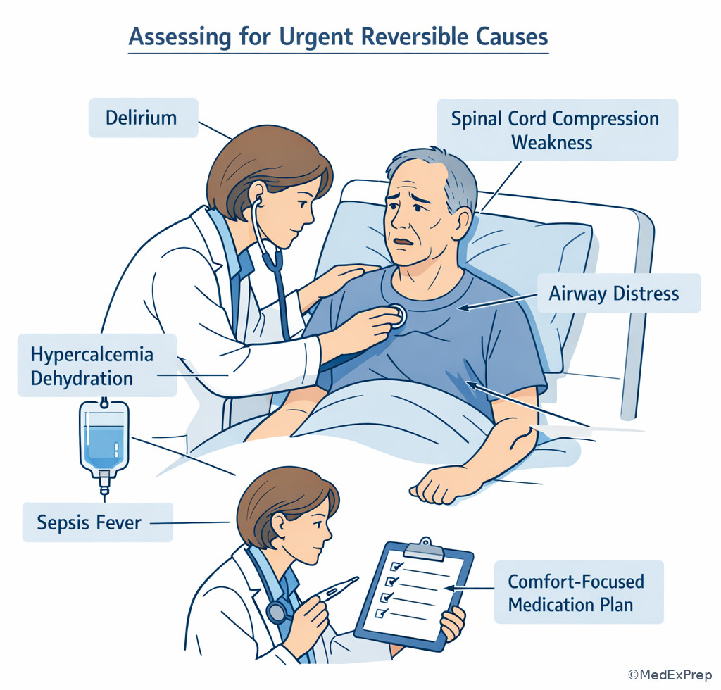 Urgent palliative assessment scene