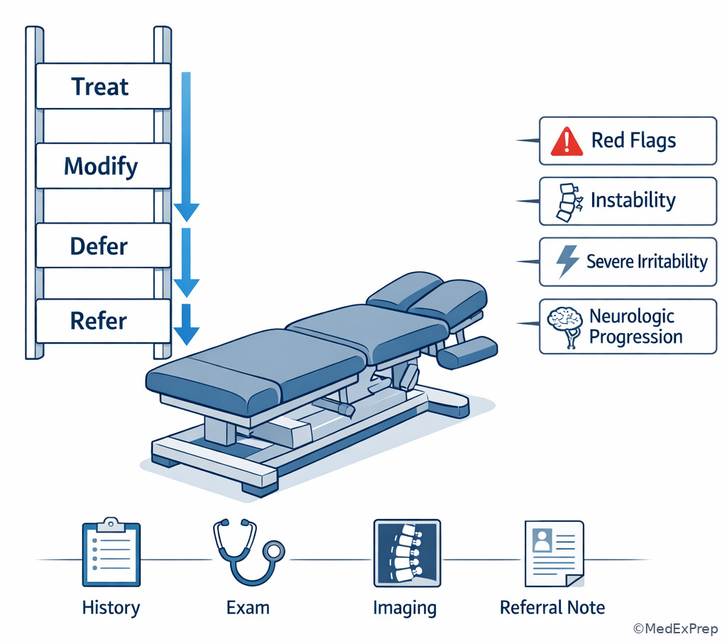 Decision ladder illustration for treatment intensity