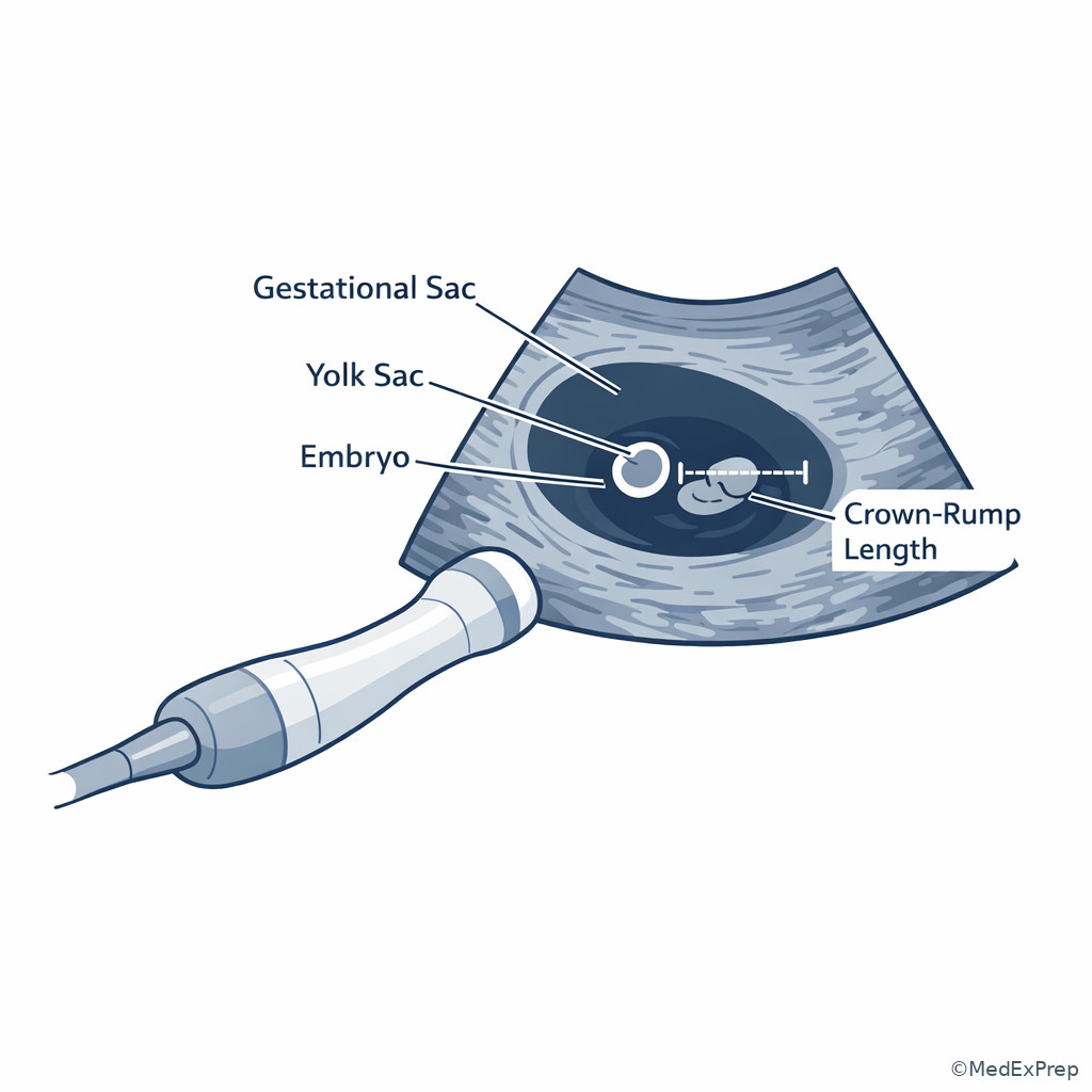 Early pregnancy ultrasound landmarks