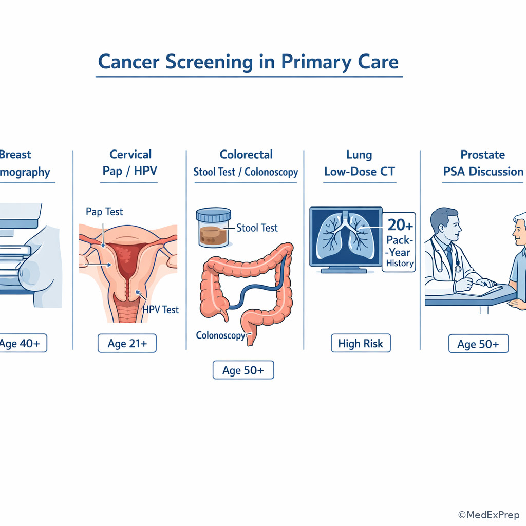 Organ-specific screening comparison board