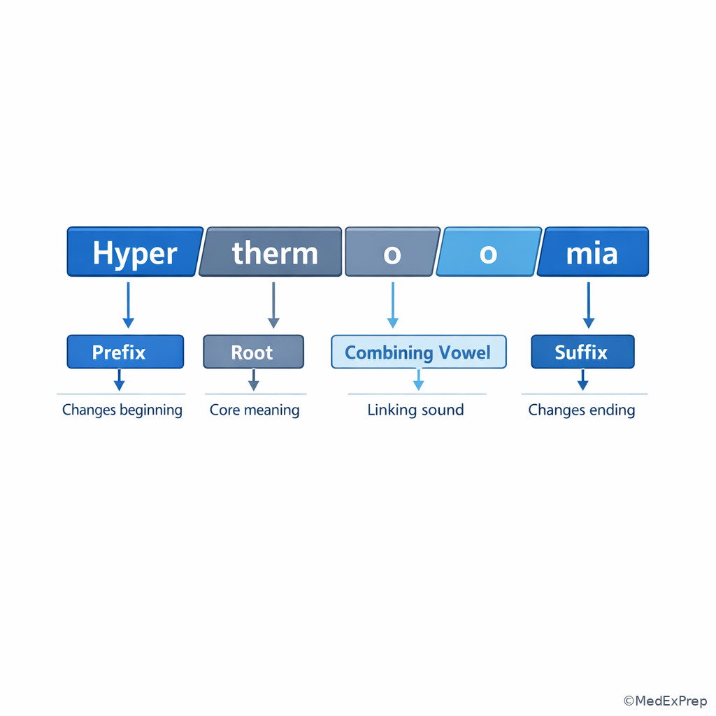 Medical term building blocks diagram