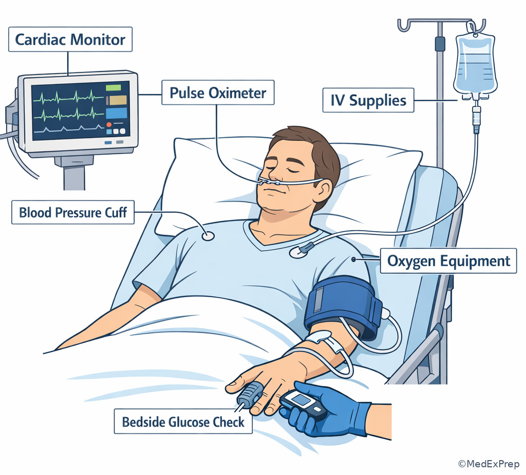 ED monitor setup and first actions