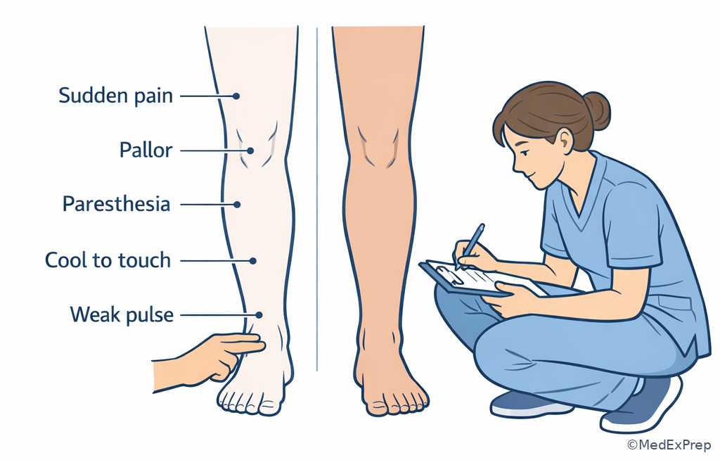Acute limb ischemia history cues
