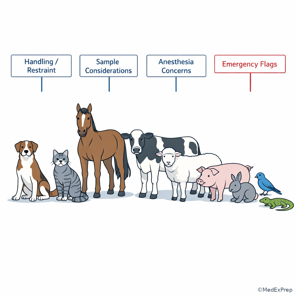 Companion animal to large animal species comparison board