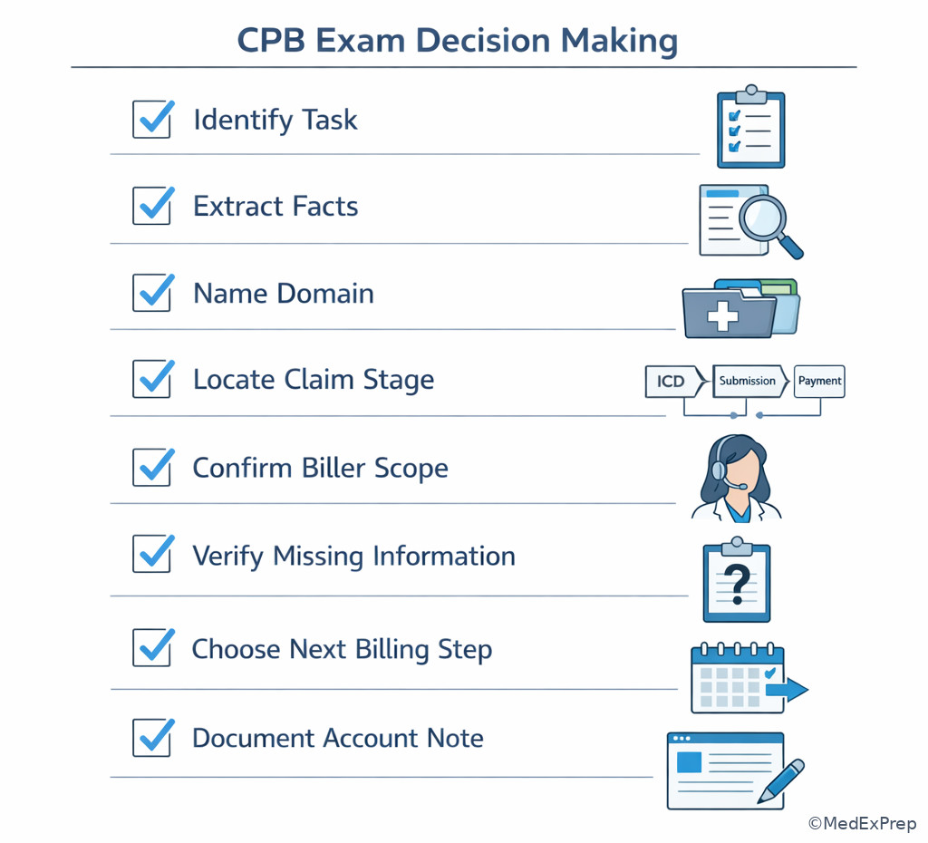 CPB exam decision checklist illustration