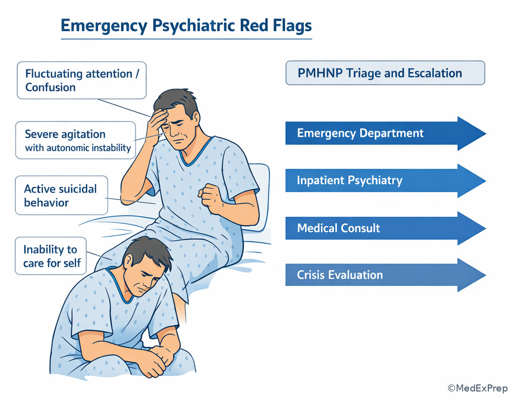 Labeled psychiatric emergency escalation cues