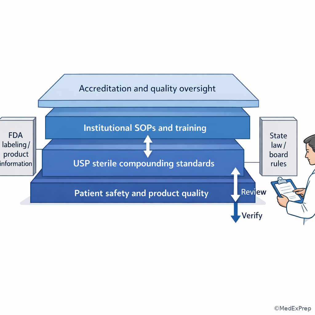 Fig 3. Labeled compliance stack for sterile compounding operations