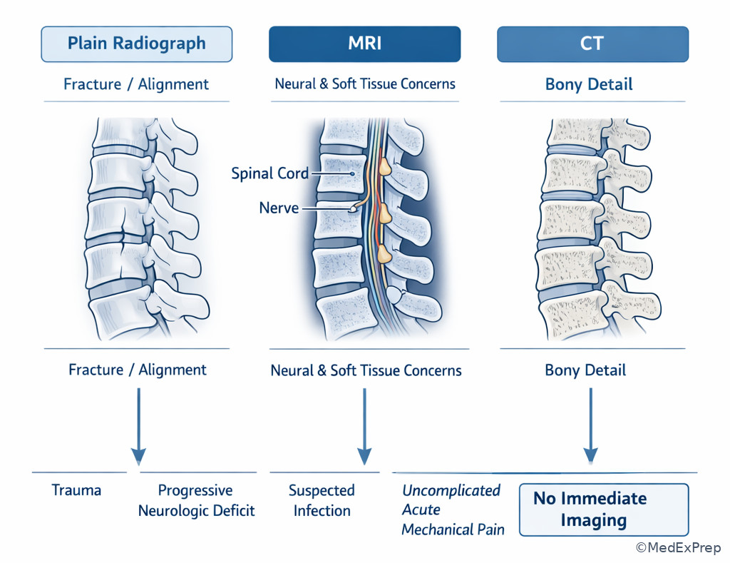 Lumbar imaging selection illustration