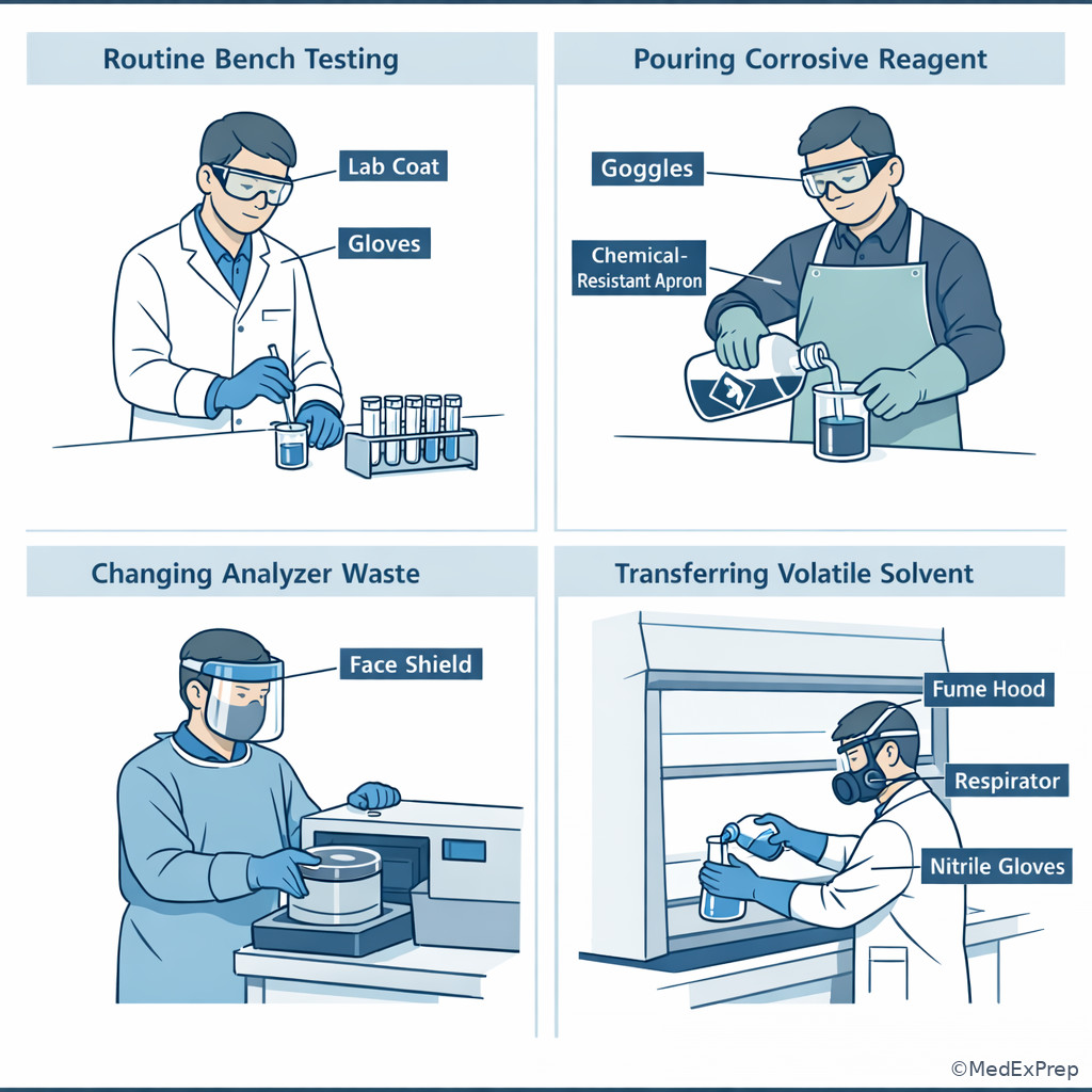Fig 3. Clinical chemistry PPE by task